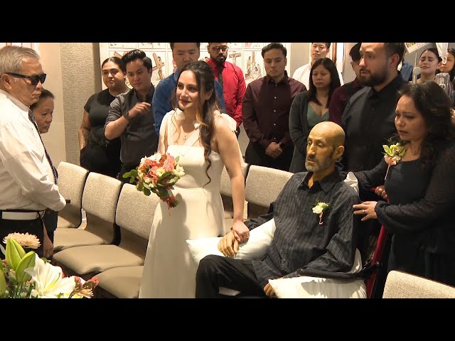 Father With Stage 4 Cancer Walks Daughter Down the Aisle class=