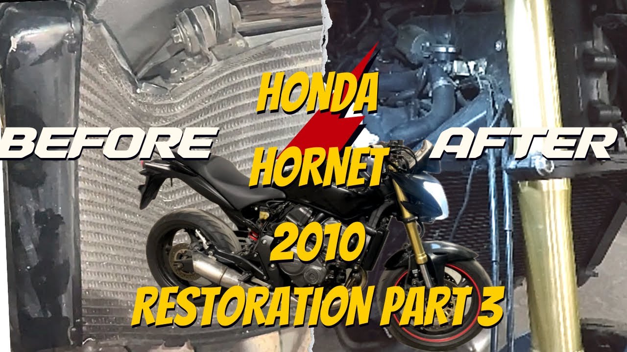 Honda Hornet 2010 Restoration : Smashed radiator replacement (Satisfying)