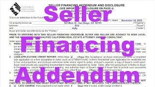 Seller Financing Addendum C.A.R. SFA and an Alternative Method to Add Seller Financing (Carryback)
