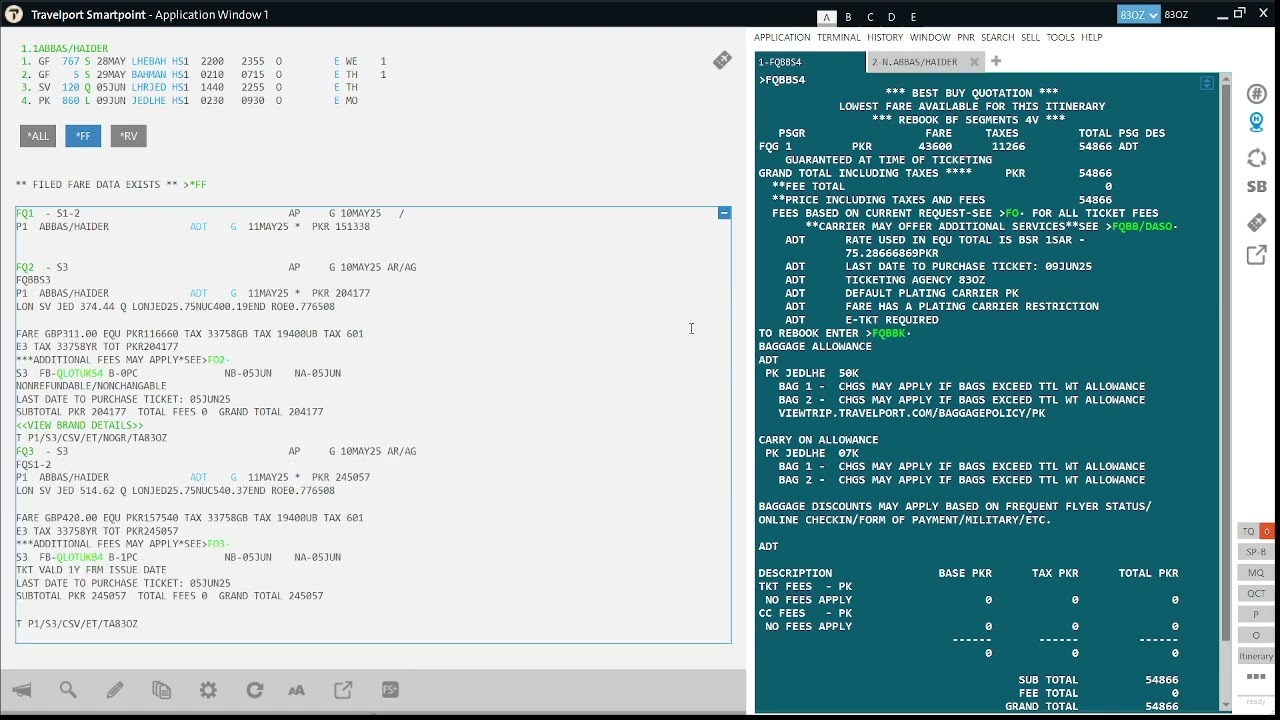 How to File Fares for Separate Segments , Modifiers and Issue Separate Tickets  Galileo GDS