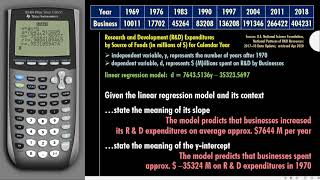 ADVALG 03 {3Bb-2} 07 {7D-2} Linear Regression Model for R&D Expenditures for Business