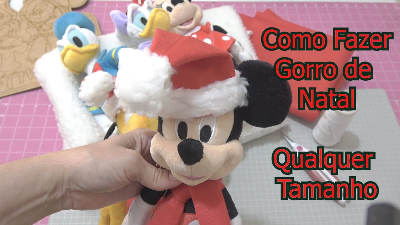 Como Fazer Gorro de Papai Noel de  Natal - Qualquer Tamanho