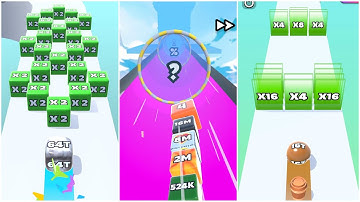 Jelly Run 2048 vs Jelly Tube 2048 | Ultimate Merge Race | 64f vs 1U vs 268B→?→^