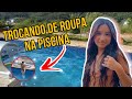 Desafio da piscina - trocando de roupa na piscina!!