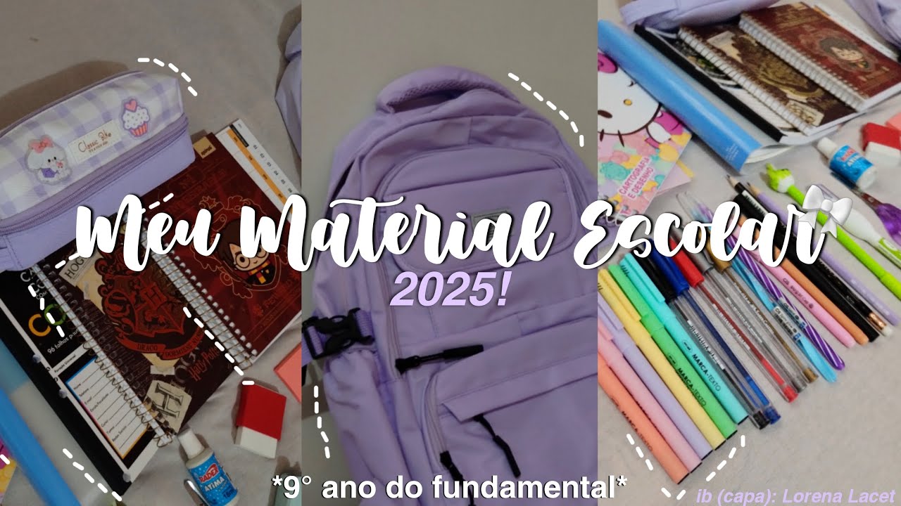 mostrando meu material escolar 2025! 📚🎀 | estojo, fichário, cadernos |