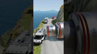Gazelle Cars & Ambulance Van vs Hydraulic Smash in the game - BeamNG.drive
