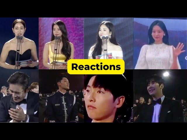Male stars' reactions when they see their wives or lovers on the Baeksang 2024 stage class=