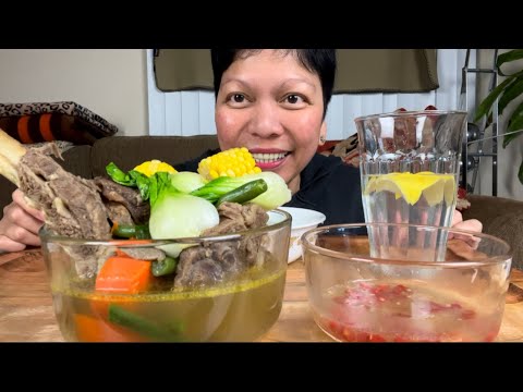 BEEF RIBS NILAGA | PATIS SILI | FILIPINO FOOD | MUKBANG PHILIPPINES
