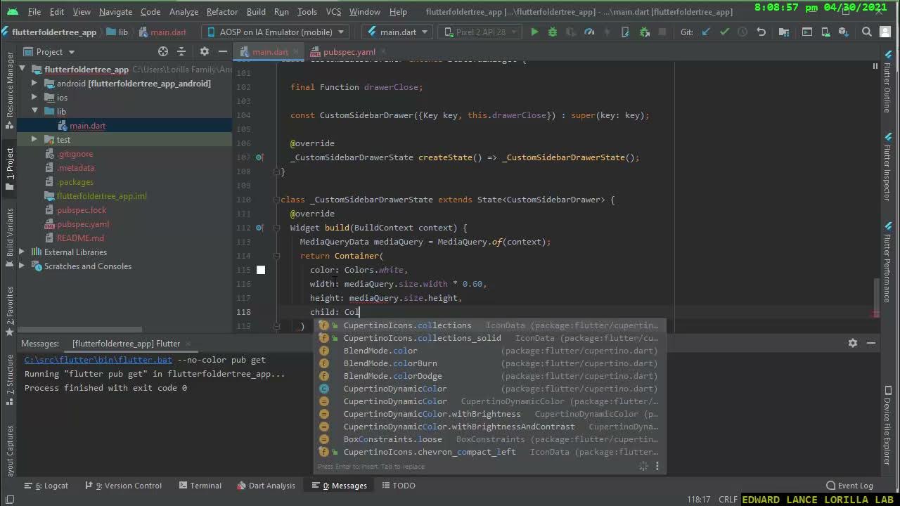 【FLUTTER ANDROID STUDIO and IOS】Foldable Sidebar YouTube
