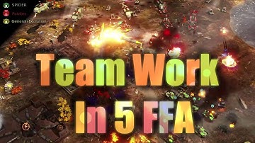 Team Work In 5 Players FFA - Generals Evolution 0.21 - C&C : Red Alert 3 Mod