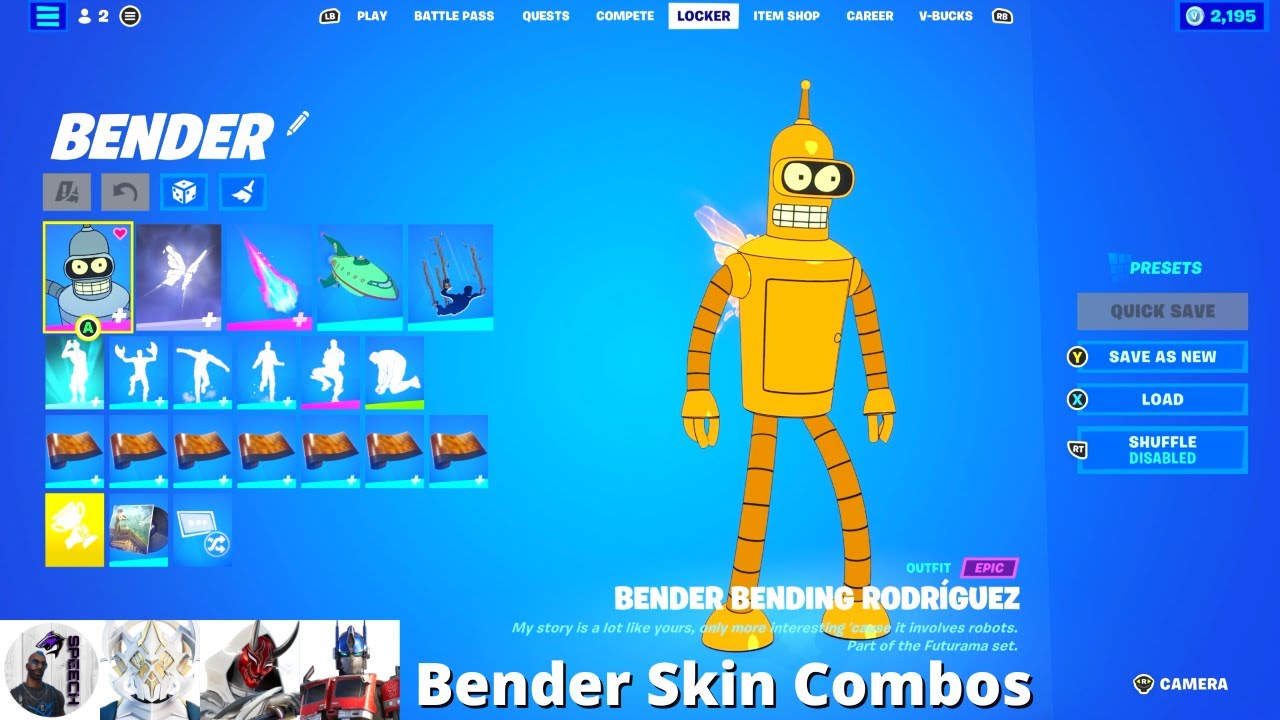 Bender Skin Combos (Fortnite Battle Royale) YouTube