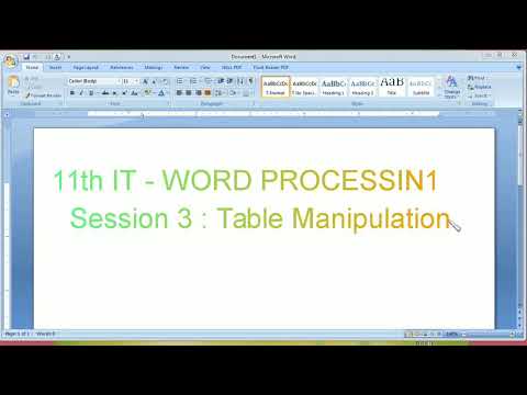 11th IT - WORD - Session 3 : Table Manipulation - By Kaushik Sir