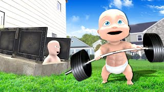 Baby Escapes Basement After Training MUSCLES! - Who's Your Daddy 2