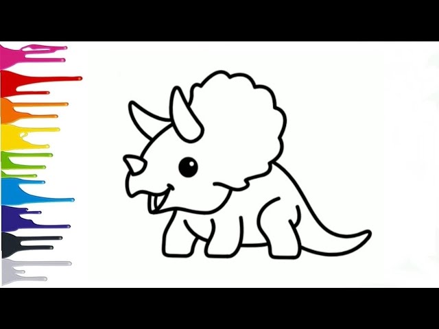 COMO DESENHAR UM DINOSSAURO BEM FÁCIL - DESENHOS FÁCEIS PARA CRIANÇAS