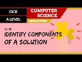Identifying Components of a Solution Quiz