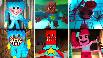 All Characters Chase Scenes & Jumpscares | Project Playtime vs Minecraft PE