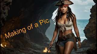 Making of a Pic for "Michelle Rodrigez in Pirates of the Caribbean"