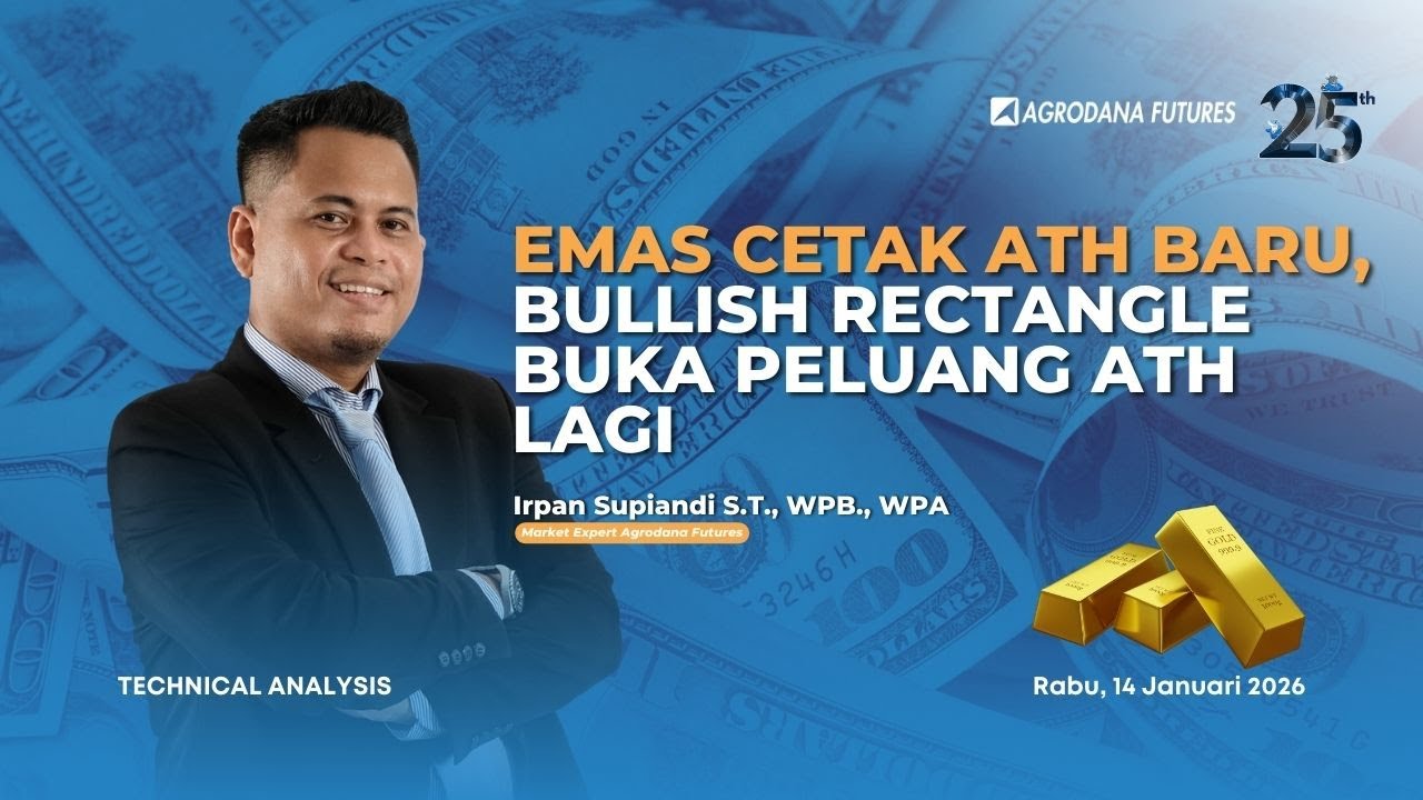 Emas Cetak ATH Baru, Bullish Rectangle Buka Peluang ATH Lagi-Technikal Analysis 14 Januari 2026