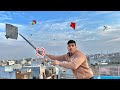 Caught kites on roof  kite catching  kites vlog 