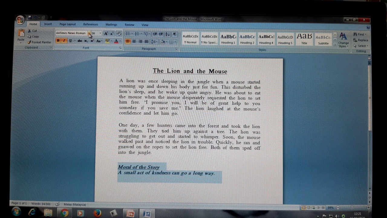 MS WORD ACTIVITY S4 S5 S6 YouTube