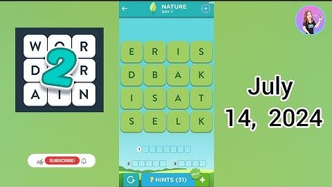 WordBrain 2 Nature Event Day 7 July 14, 2024 Solution