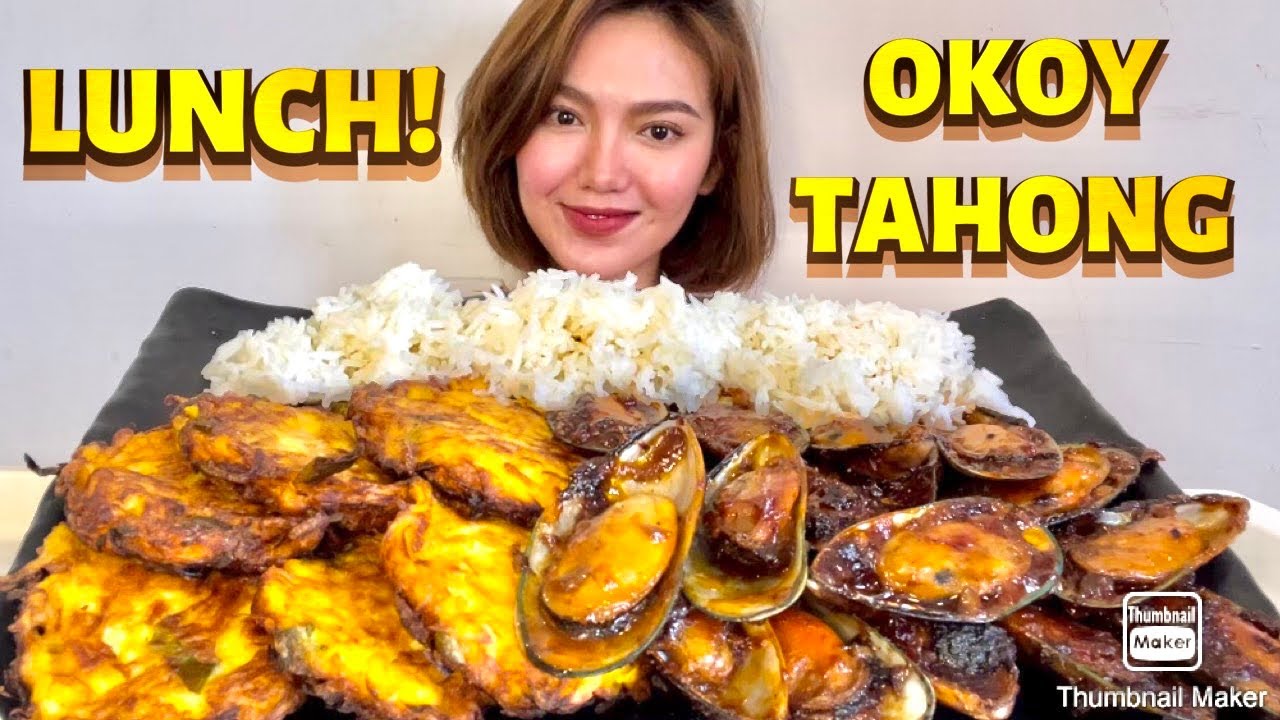 PINOY LUNCH MUKBANG || GARLIC BUTTER TAHONG + OKOY KALABASA
