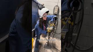 Instructor Aide Emma Helps A Student With His Angles For 5G Pipe