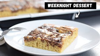 Healthy Cinnamon Roll Cake (Quick and Easy Weeknight Dessert)
