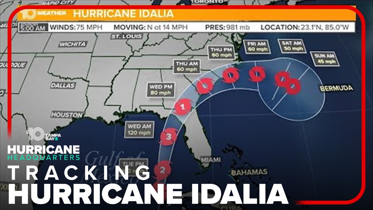 ⁣LIVE TRACK: See Tropical Storm Idalia forecast cone, spaghetti models and more