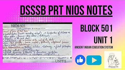 Best Nios Dsssb Tricks For 2023 || Handwritten Notes with explanation || Block 501 Unit - 1 ||