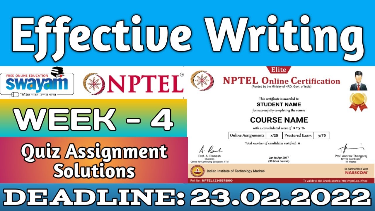 effective writing nptel assignment answers 2021