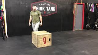 Eccentric box jump