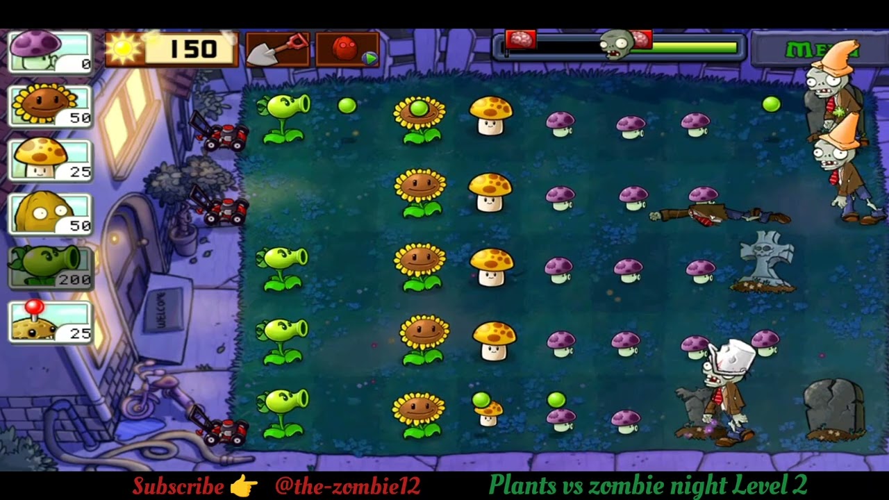 Plants vs zombie game night level 2