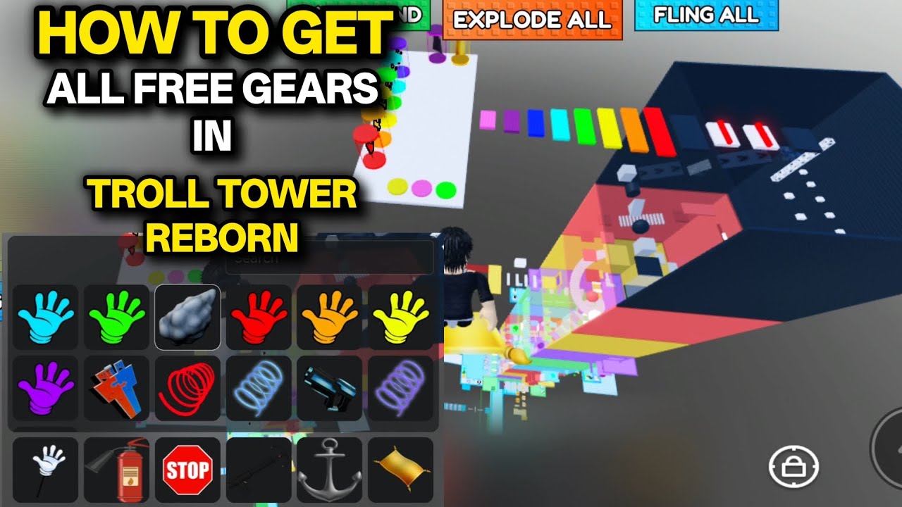 HOW TO GET ALL FREE GEARS IN TROLL TOWER REBORN | ROBLOX | (Free Gears + Location)| BaBa Gaming 