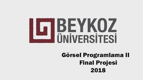 ERAY BÜLBÜL Görsel Programlama II Final Projesi