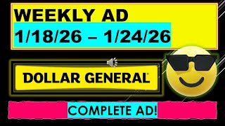 DOLLAR GENERAL WEEKLY AD COMPLETE 1/18/26 - 1/24/26