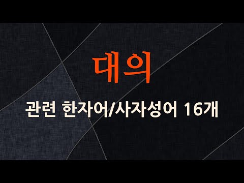 대의에 관한 한자어/사자성어 16개