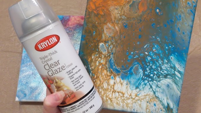 Sealing Acrylic Pour Painting with Krylon Crystal Clear Acrylic