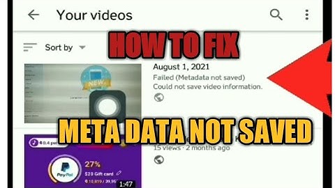 How to fix meta data not saved