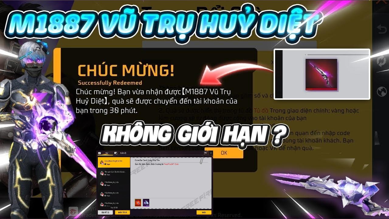 [FreeFire] M1887 Nhận Ngay Từ FreeFire Trực Tiếp Bằng ID Games 