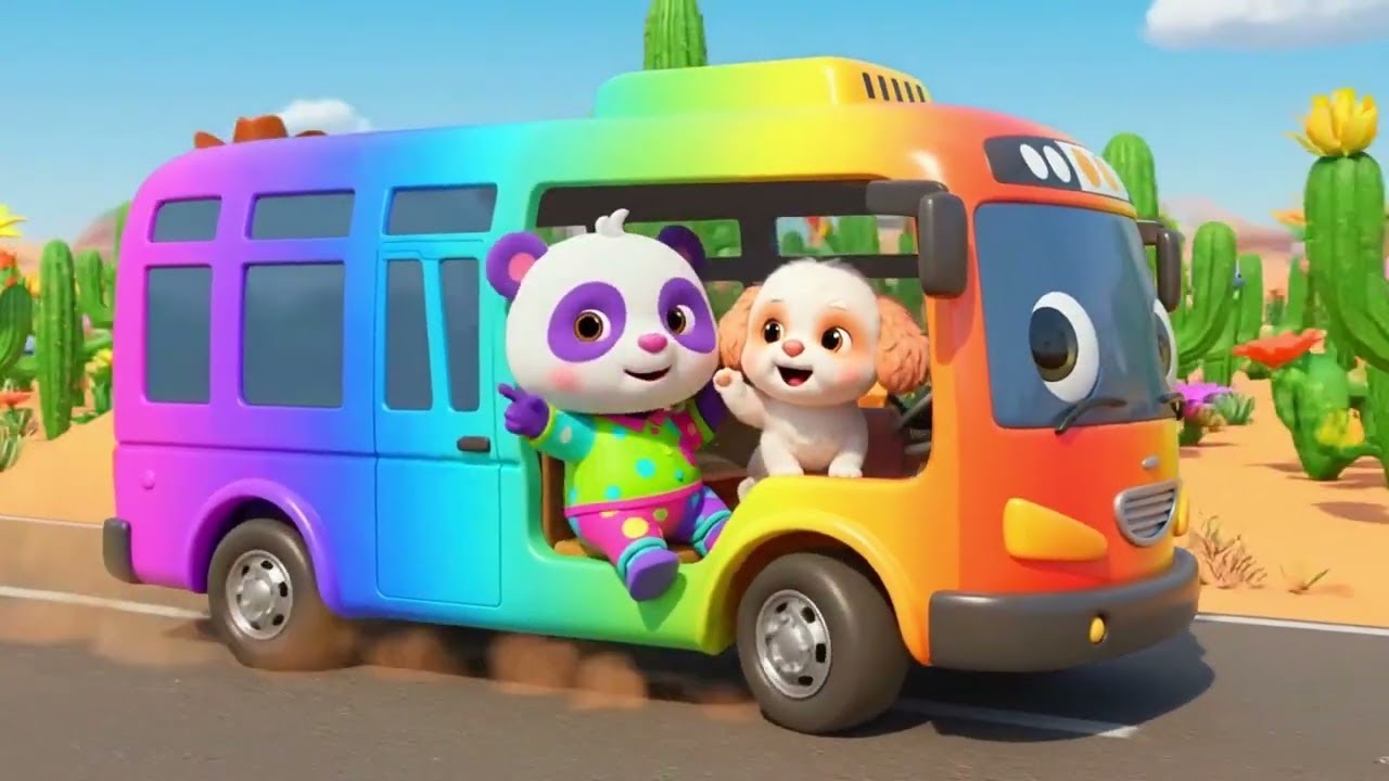 Wheels on the Bus Animal Journey | Cute Animals Sing a Fun Kids Nursery Rhyme