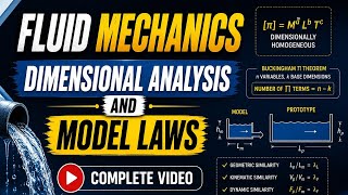 Fluid Mechanics | Dimensional Analysis & Model Laws | Complete Lecture | Buckingham Pi Theorem
