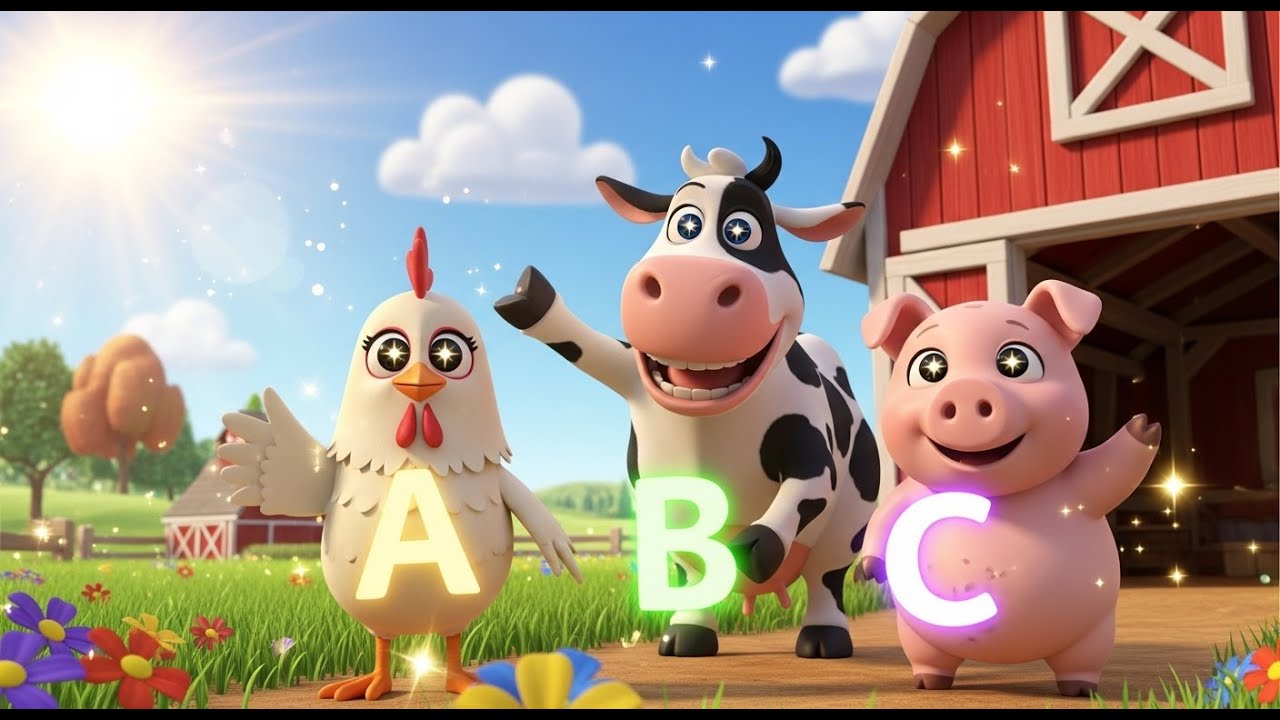 ABC Farm Adventure with Animals 🐔🐮 | Learn Alphabet A to Z for Kids ...