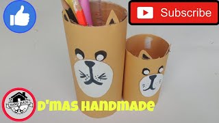 cara membuat tempat pensil dari botol/how to make pencil Cases from bottle