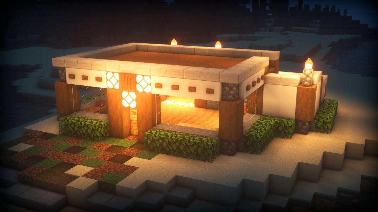 Minecraft Easy Modern Beach House Build W World Seed Youtube