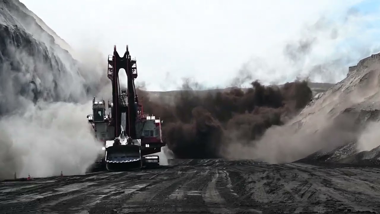 Blasting a coal bed in the Powder River Basin at Eagle Butte Mine, Gillette, Wyoming