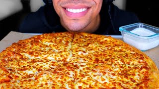 ASMR LITTLE CAESARS CHEESE PIZZA WITH RANCH SAUCE *BIG BITES* EATING SHOW MOUTH SOUNDS JERRY MUKBANG screenshot 1