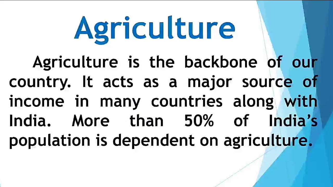 essay about what is agriculture