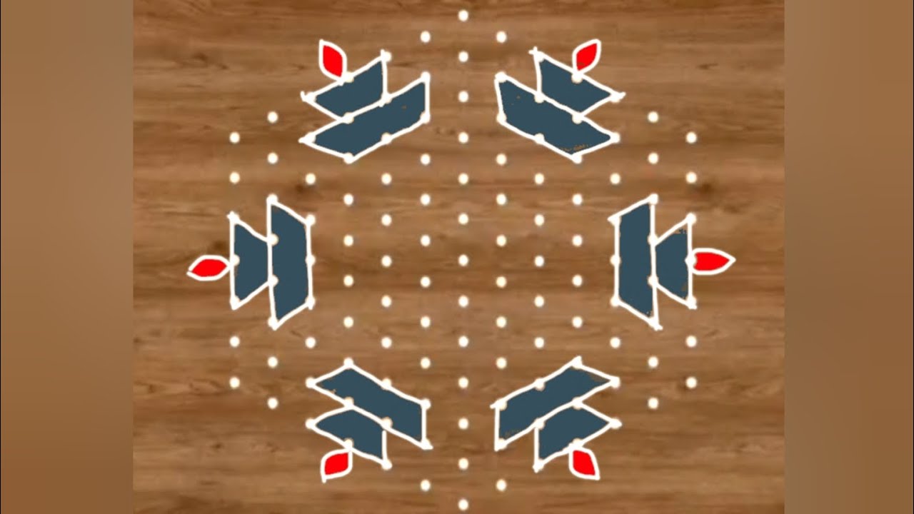 13*7 Dots Dasara Rangoli /Trending Sankranthi Muggulu/13*7 Diwali kolam /ugadi Chukkala Muggulu