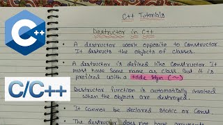 What is Destructor explain with syntax? C++ Object Oriented Programming Tutorial in Hindi - 62